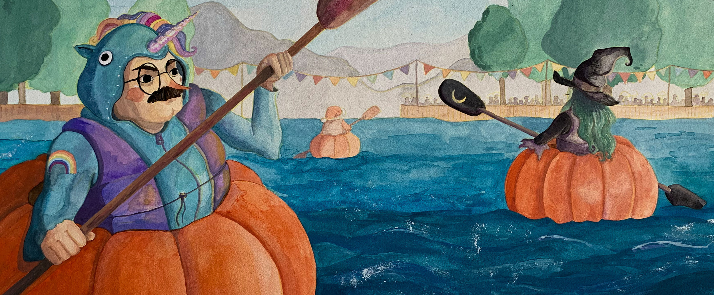 Giant Pumpkin Regatta, Gouache