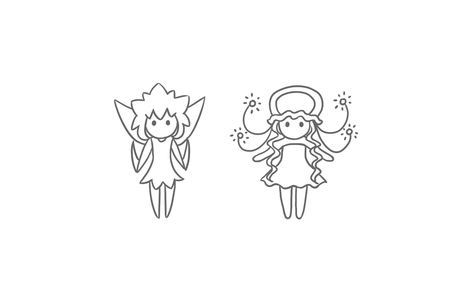 Early concepts for Mai and Kula characters.