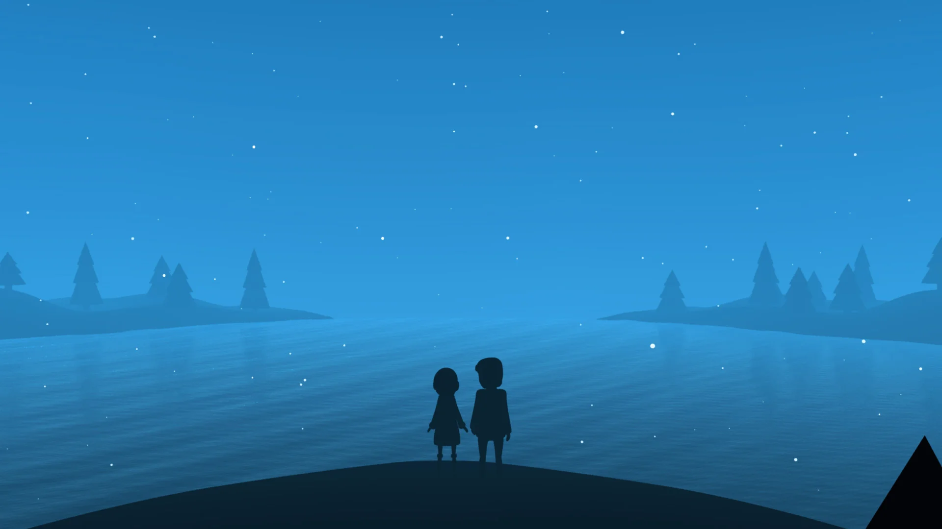 3D render of Enya and Flint in the winter scene.