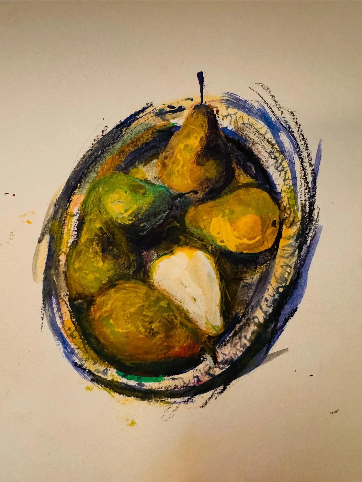 Painting away this evening to avoid my usual long list of domestic responsibilities