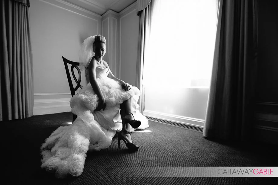 Getting Ready Wedding Photos at the Millenium Biltmore Hotel in Los Angeles