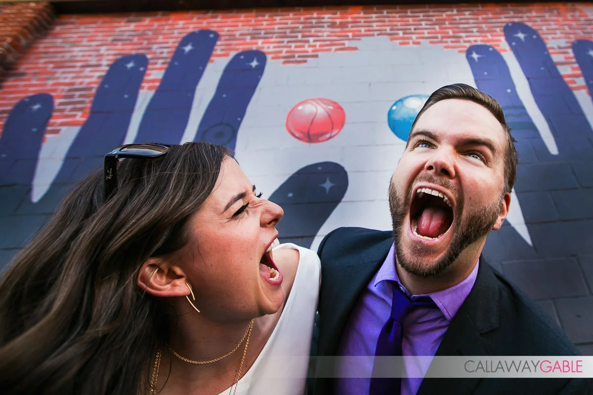 fun downtown los angeles engagement
