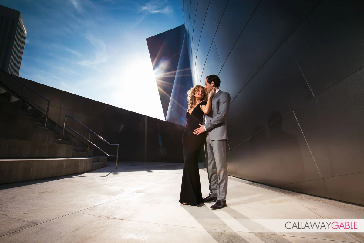 Fashion Disney Concert Hall Engagement Photo