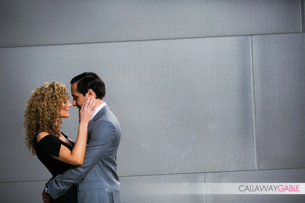 Soft moment at Disney Center engagement photo