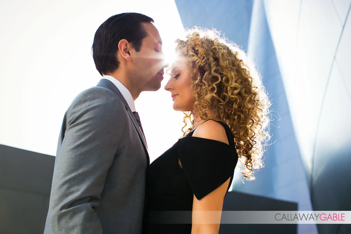 Backlit Engagement photo st Disney Concert Hall