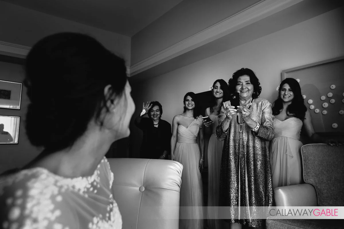Bride getting ready for her wedding at the Ritz Carlton Laguna Niguel