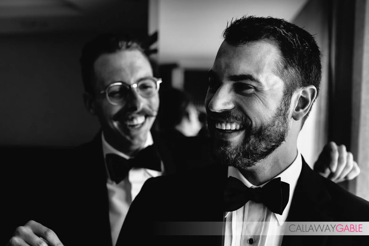 Groom getting ready for his wedding at the Ritz Carlton Laguna Niguel