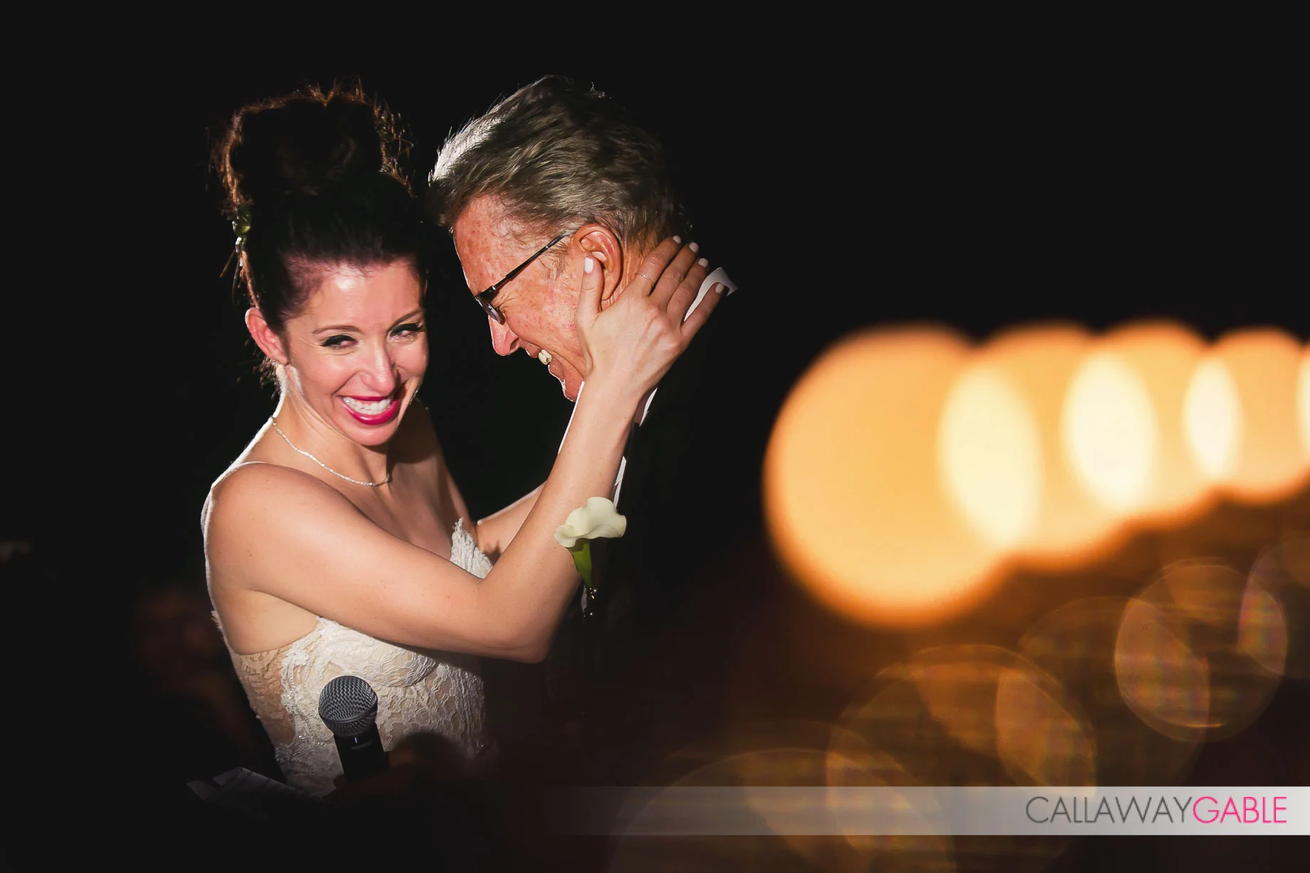 Father and Daughter dance for the first time at her wedding at Smog Shoppe