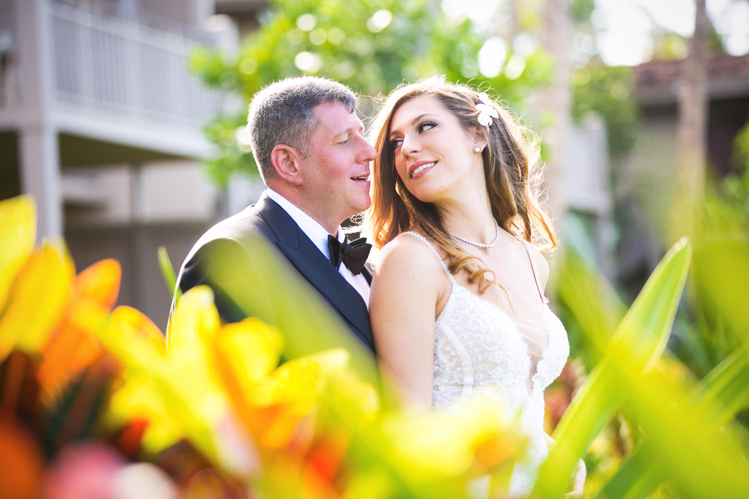 Big Island wedding Photographer photo of Bride and groom at Four Seasons Hualalai