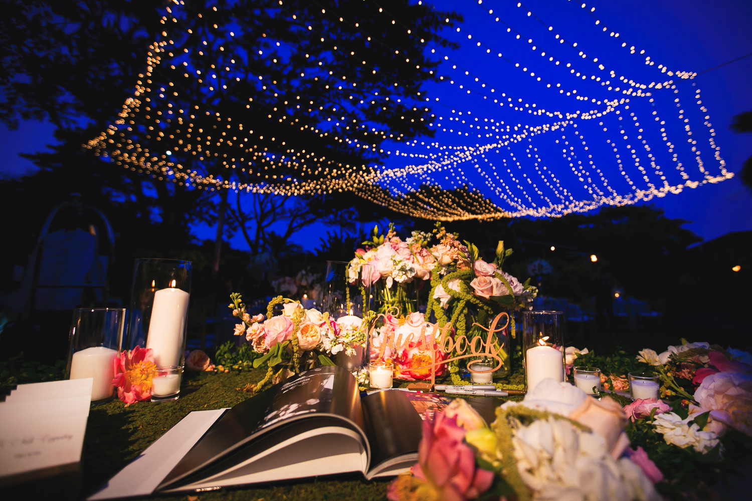 One more photo of Reception on the lawn at a Outdoor Wedding at the Four Seasons Hualalai