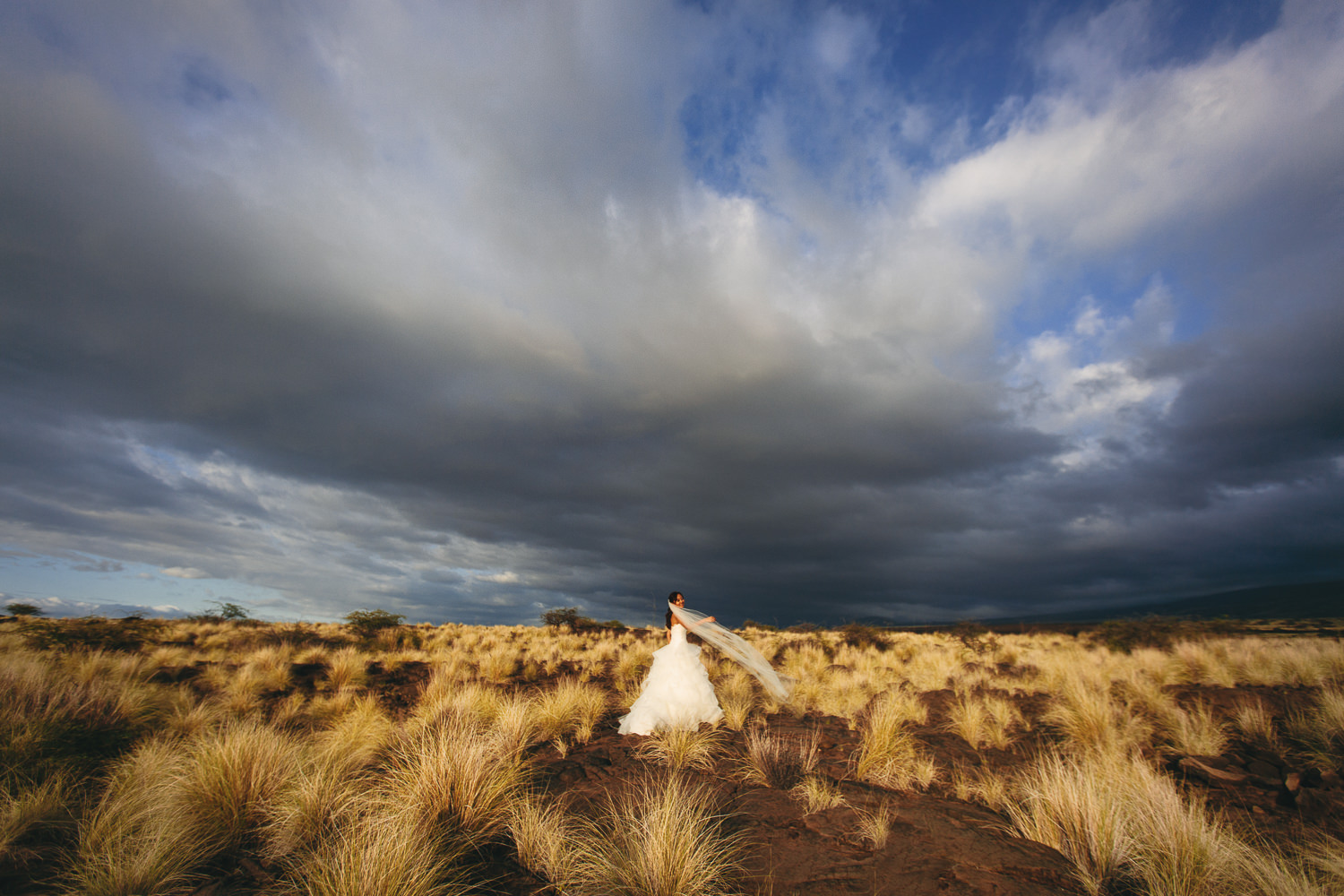 Epic portrait of bride in Kona