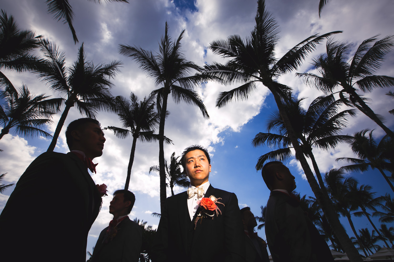 Groomsmen on the beach at Four Seasons Hualalai wedding