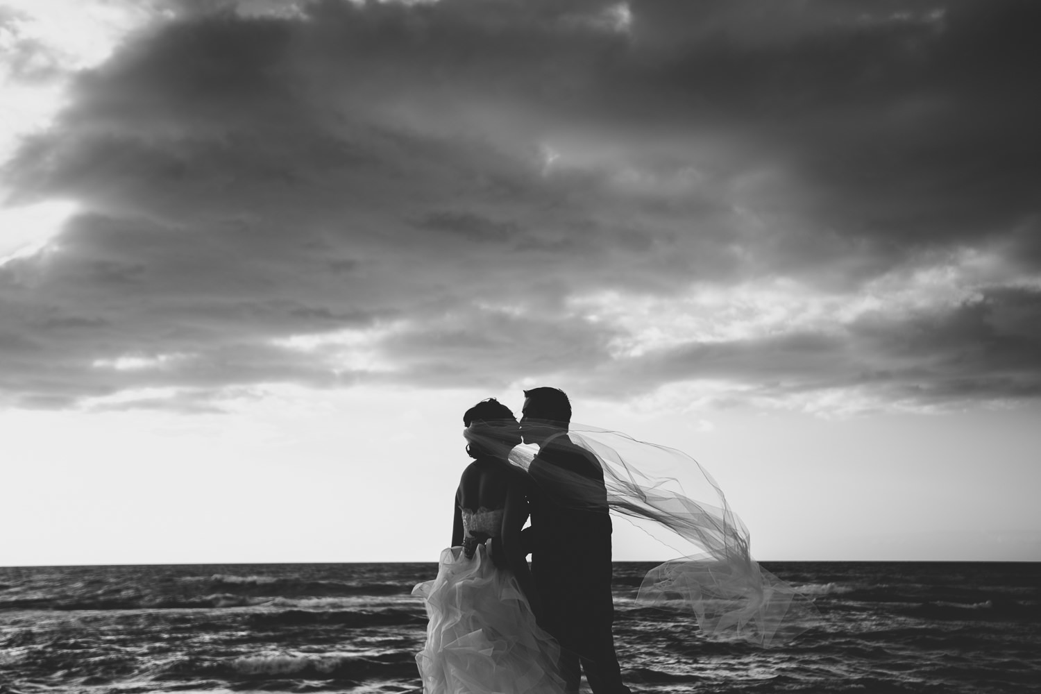 Most beautiful place for wedding photos on the Big Island is this beach at Four Seasons Hualalai