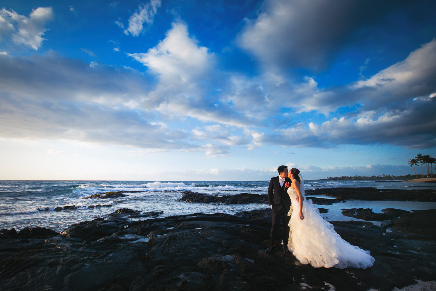 Another great place for wedding photos on the Big Island is this beach at Four Seasons Hualalai