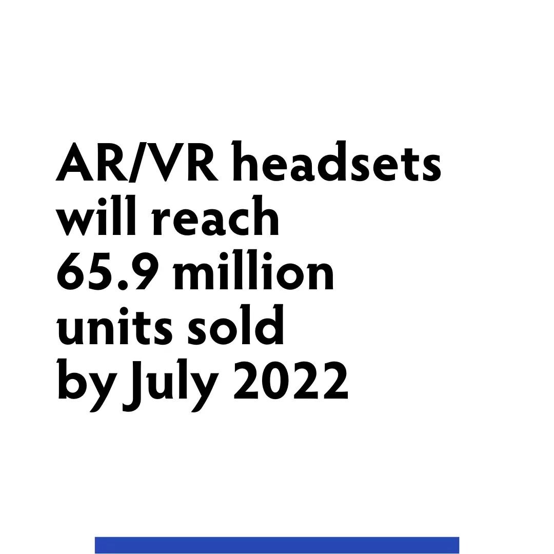AR/VR headsets will reach 65.9 million units sold by July 2022. 💥

Do you have an AR headset? 👇 👇 👇
​
​[Black text on a white background reads, AR/VR headsets will reach 65.9 million units sold by July 2022.]
​
​#VALIS
#augmentedreality #realitya