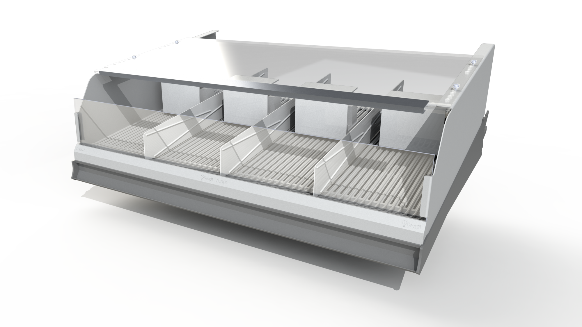 RETRO-FIT The 304mm wide modular injection moulded unit is able to retrofit into any existing shelving areas.
