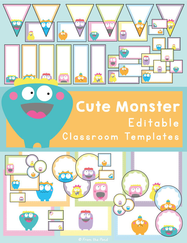 Cute Monster Classroom Templates