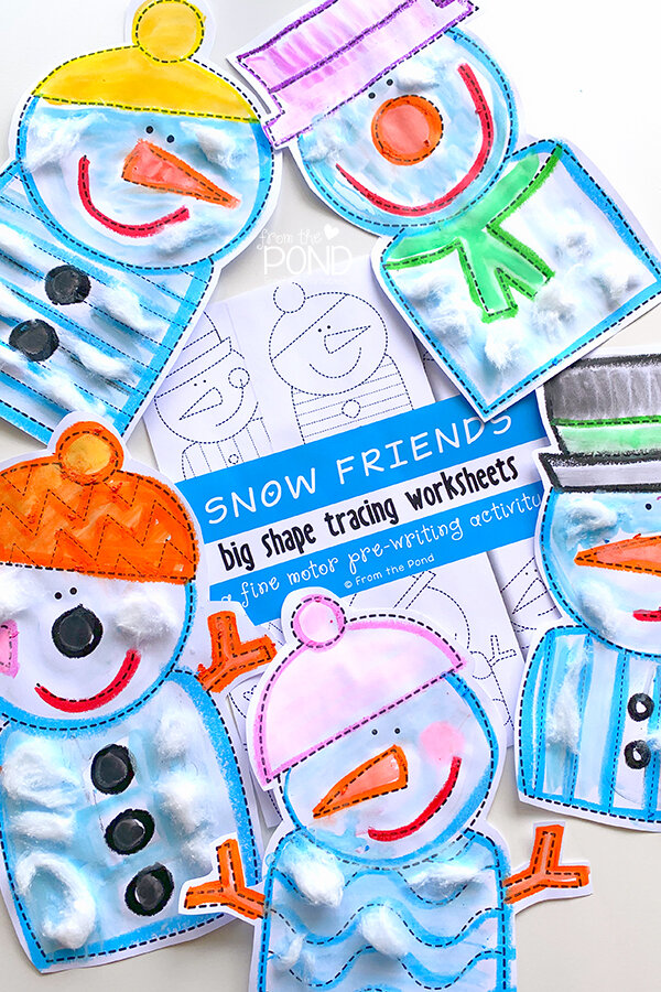 Snow Friends Tracing Pages