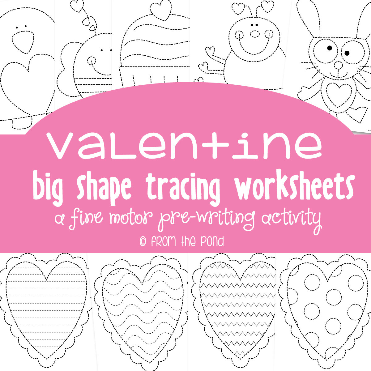 Valentines Day Tracing Pages
