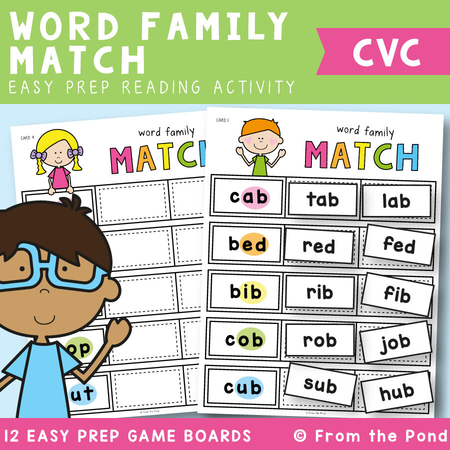 Word Family cvc Match