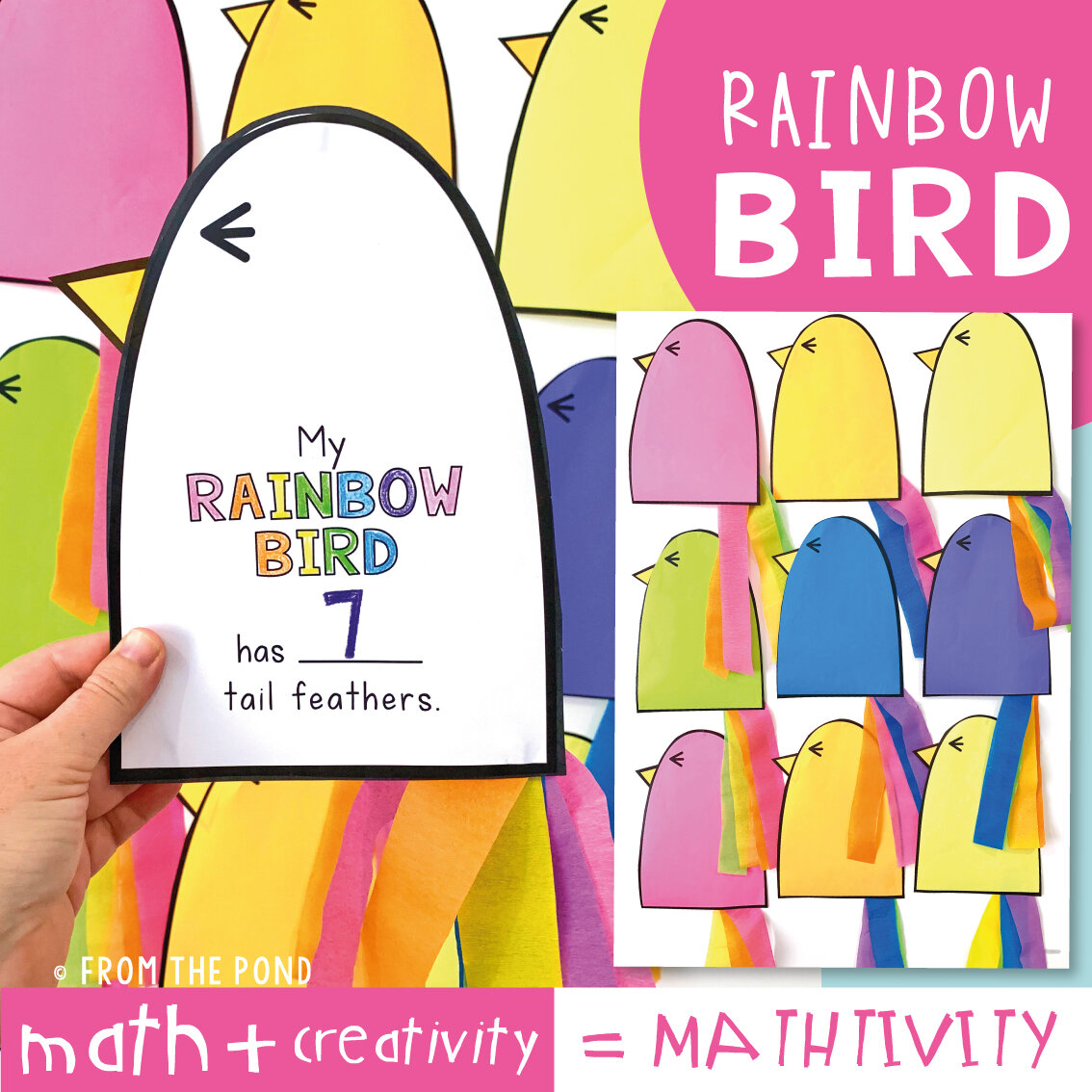 Rainbow Bird Math Craft