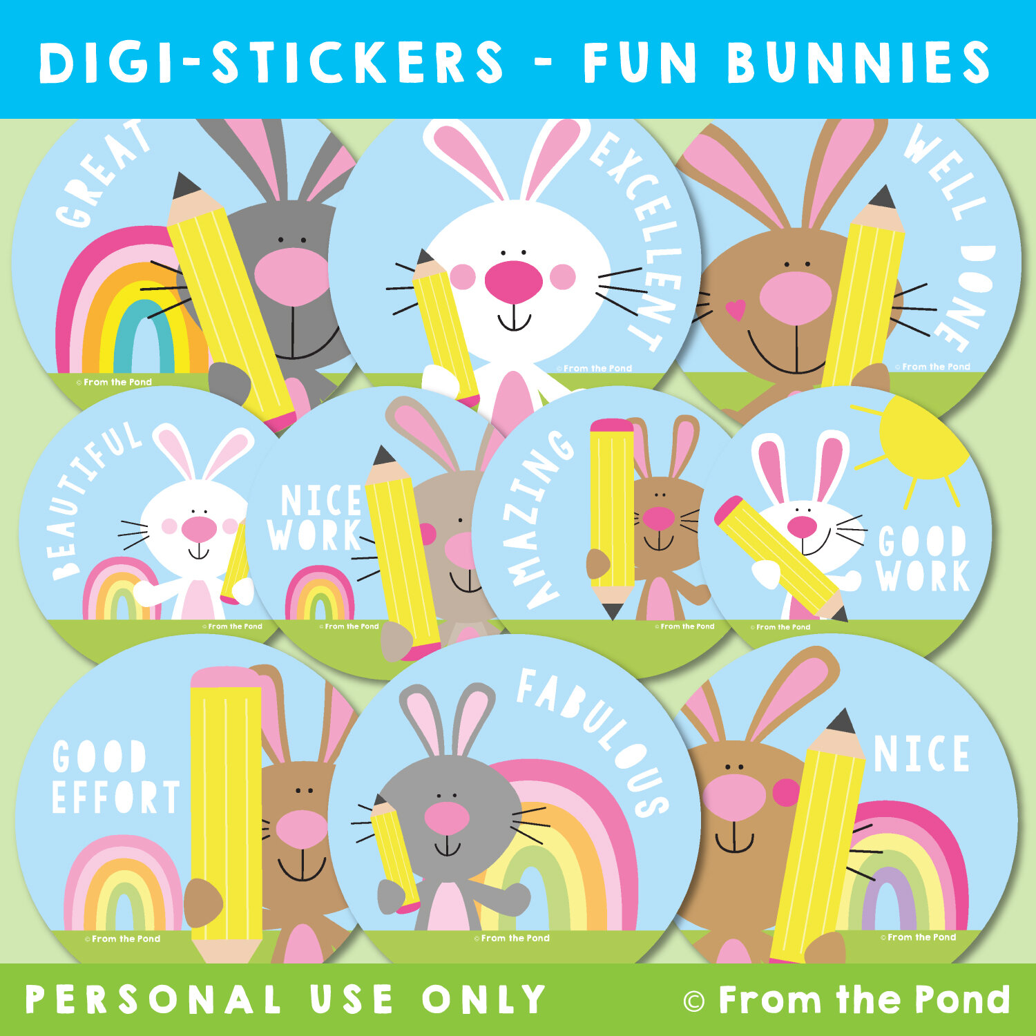 Fun Bunnies Stickers