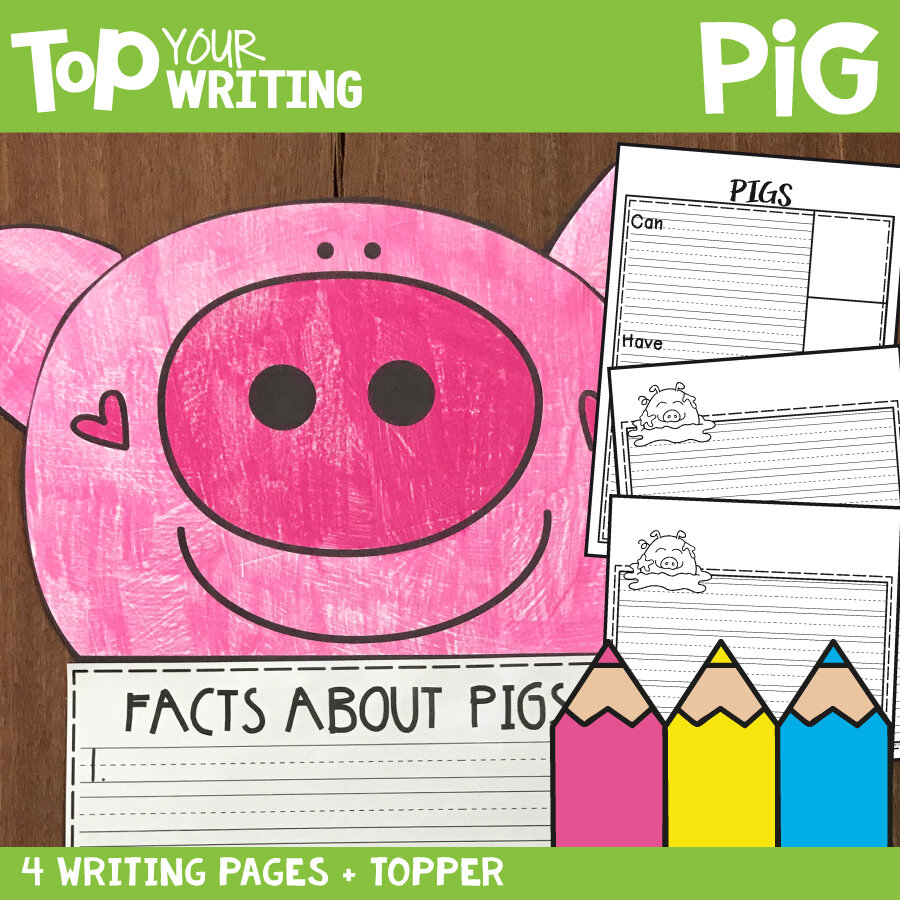 Pig Writing Topper