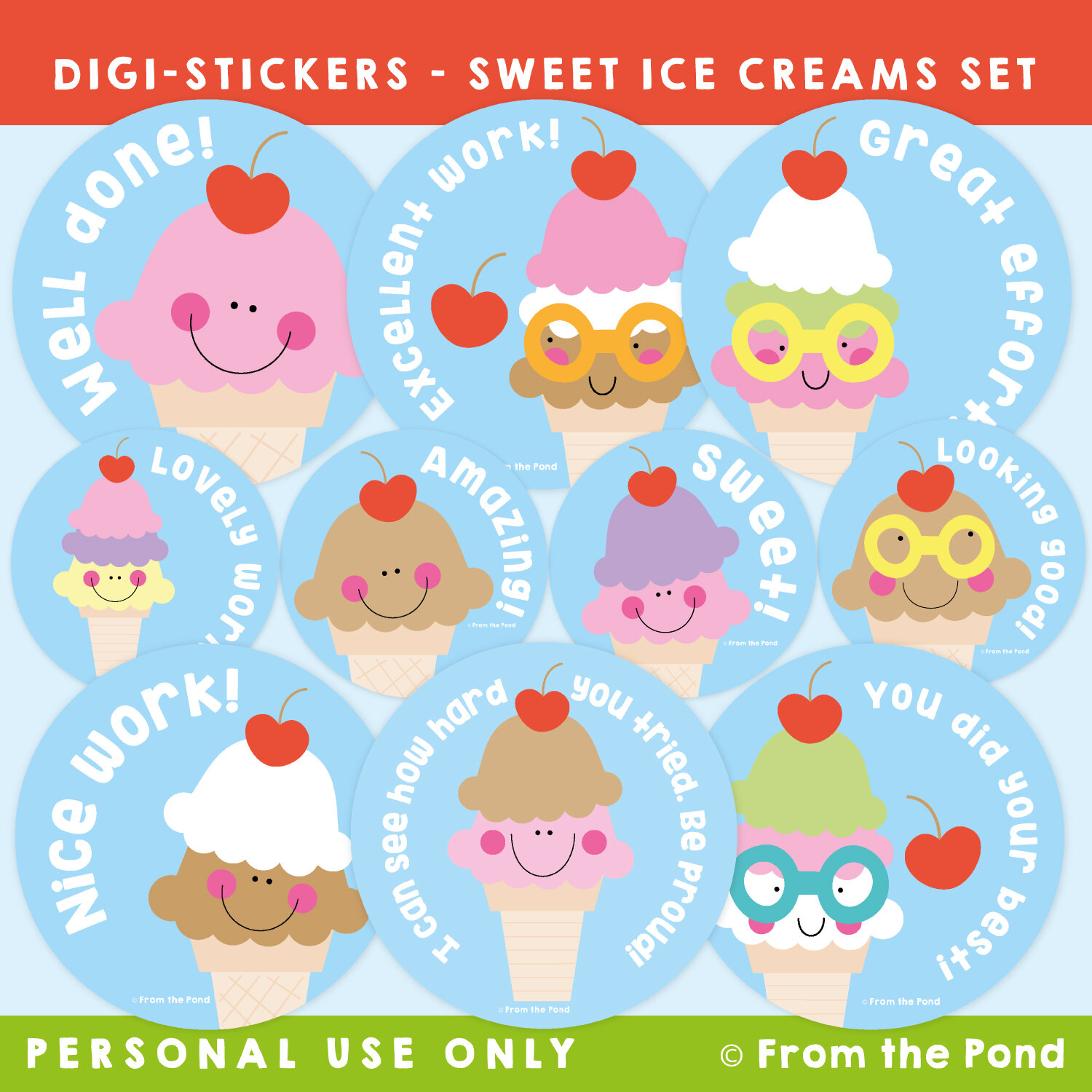 Ice Cream Digi Stickers