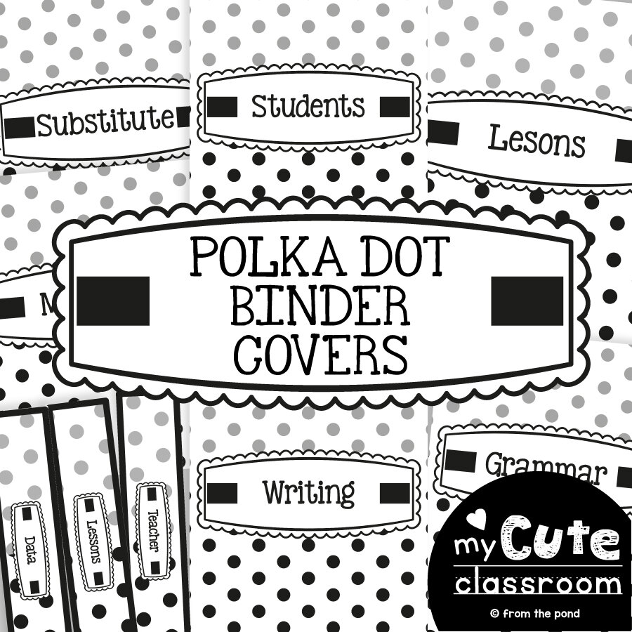 Polka Dot Binder Covers