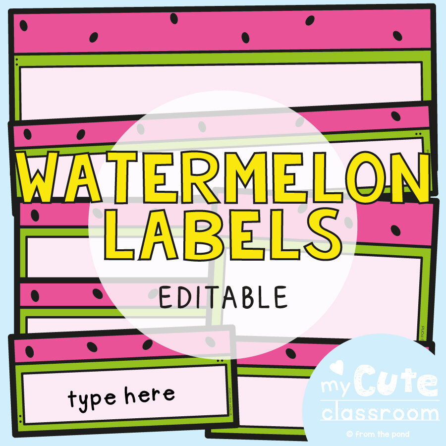Classroom Labels Watermelon