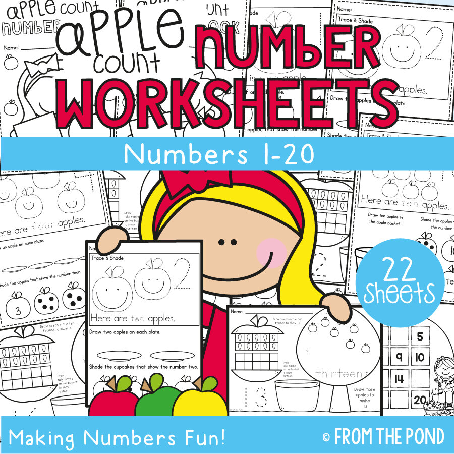 Apple Number Worksheets