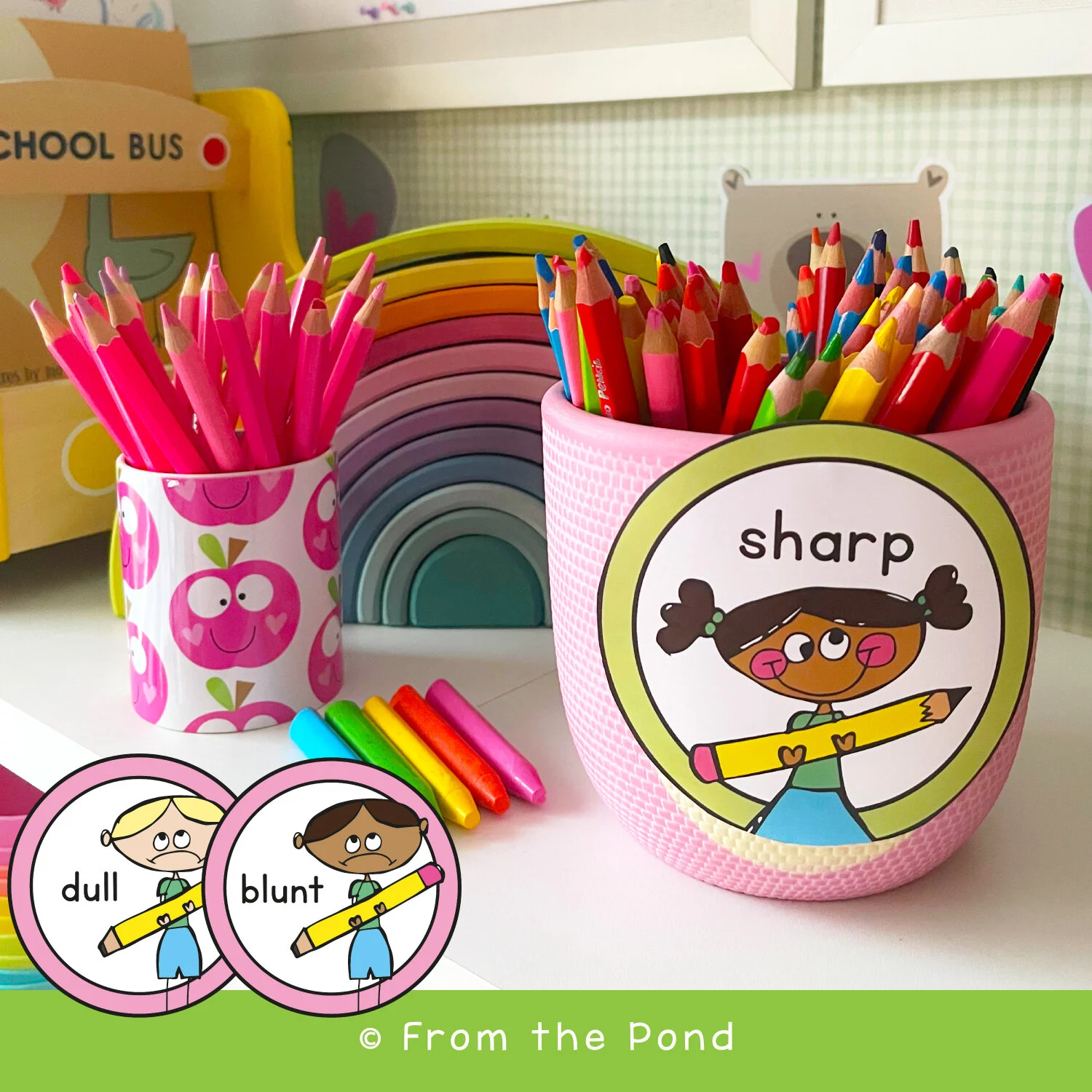  Print these Sharp and Dull Pencil Labels to help organize your classroom equipment. Helping students learn to manage their pencils will give them independence and help your class run smoothly. 