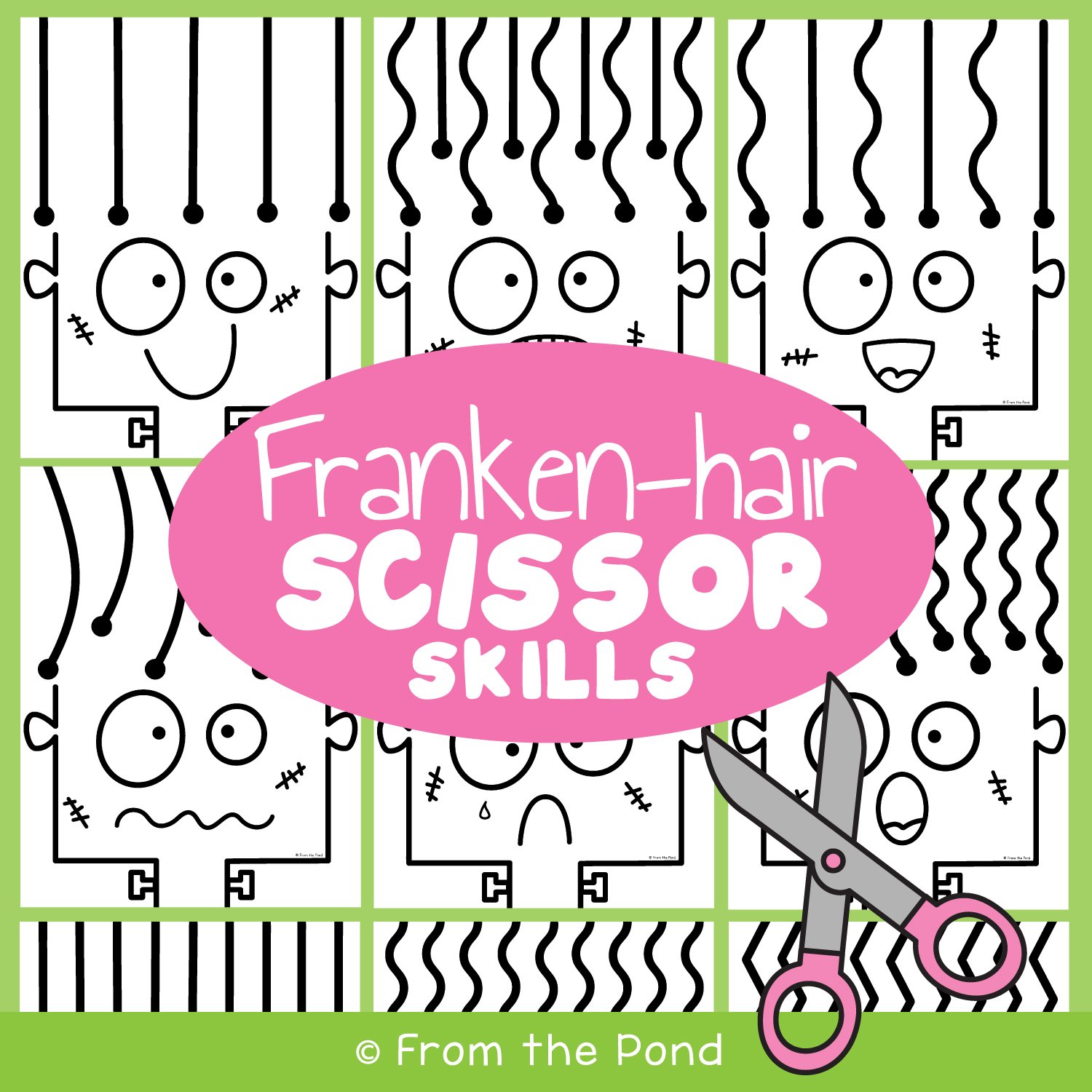 Fun pages to practice cutting and scissor skills for preschool and  kindergarten. — From the Pond