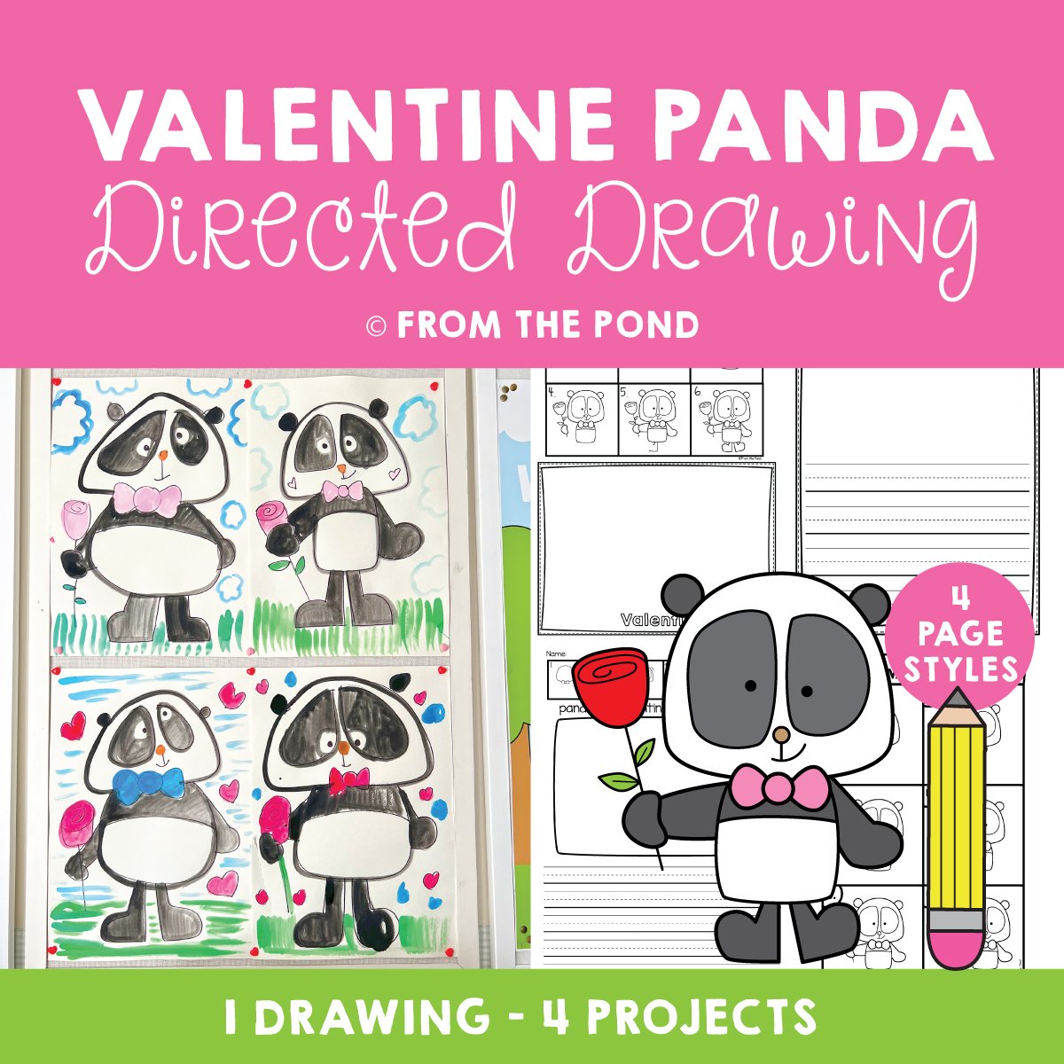 Valentine Panda Drawing