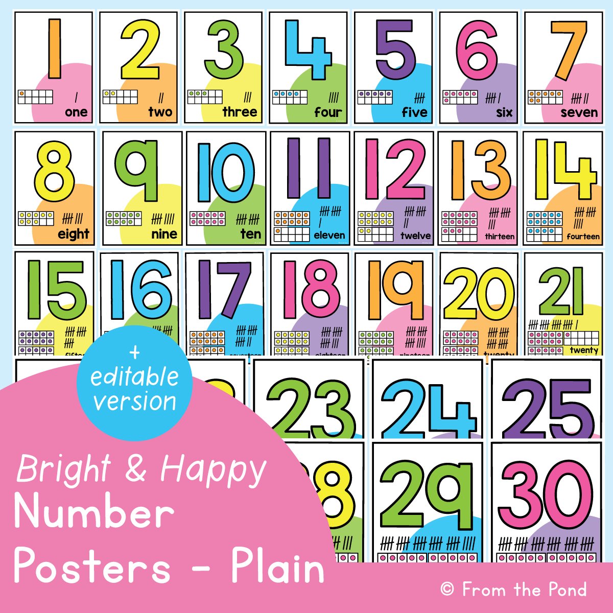 Plain Number Posters