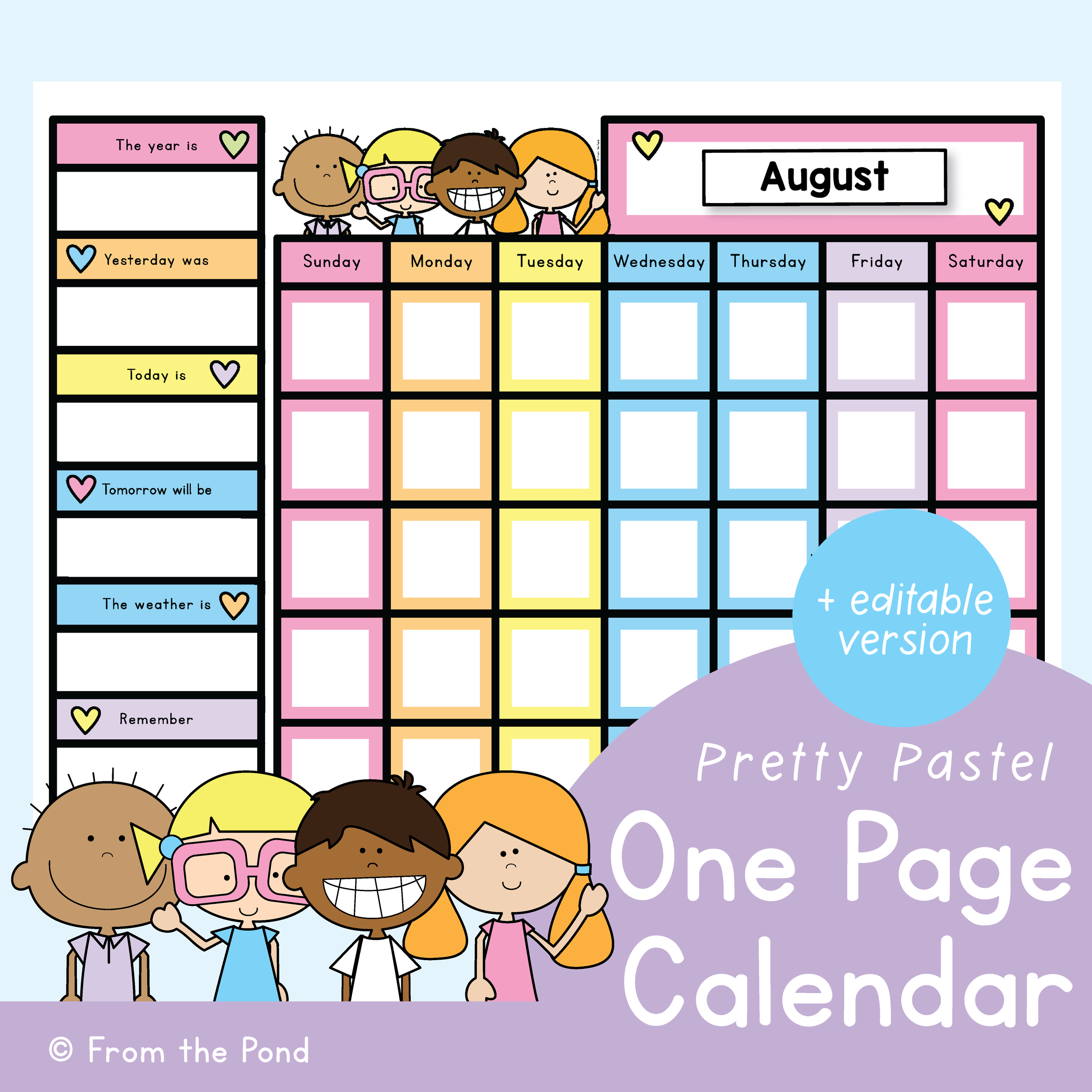 One Page Calendar