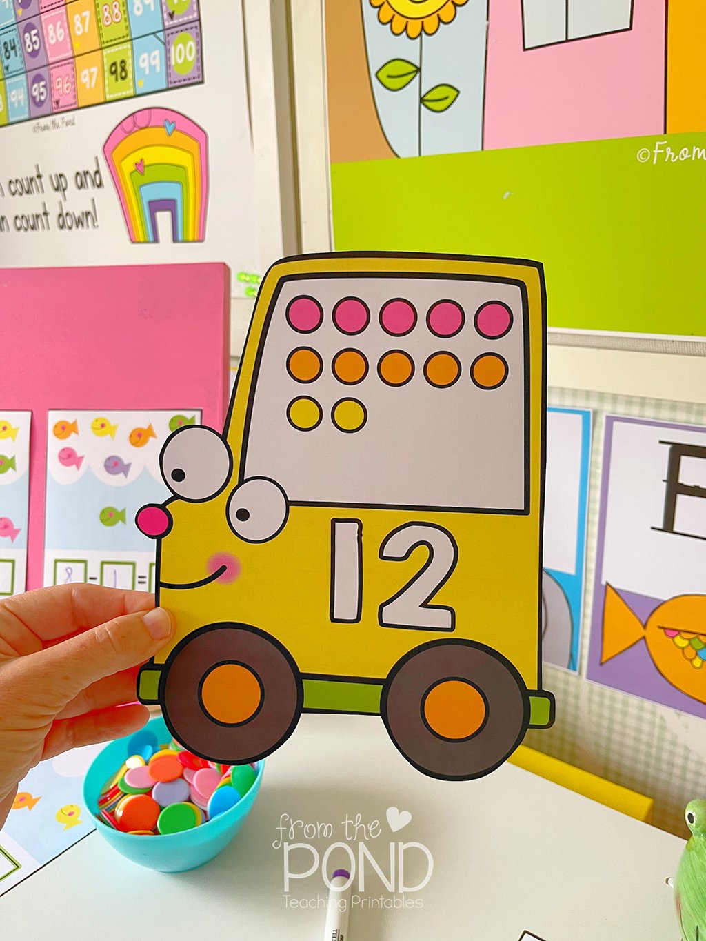  Car themed counting and number posters for kindergarten and first grade math activities. 