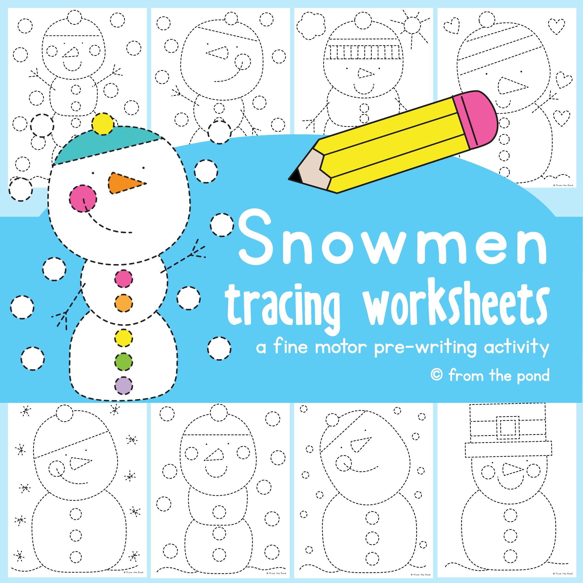 Snowmen Tracing Pages