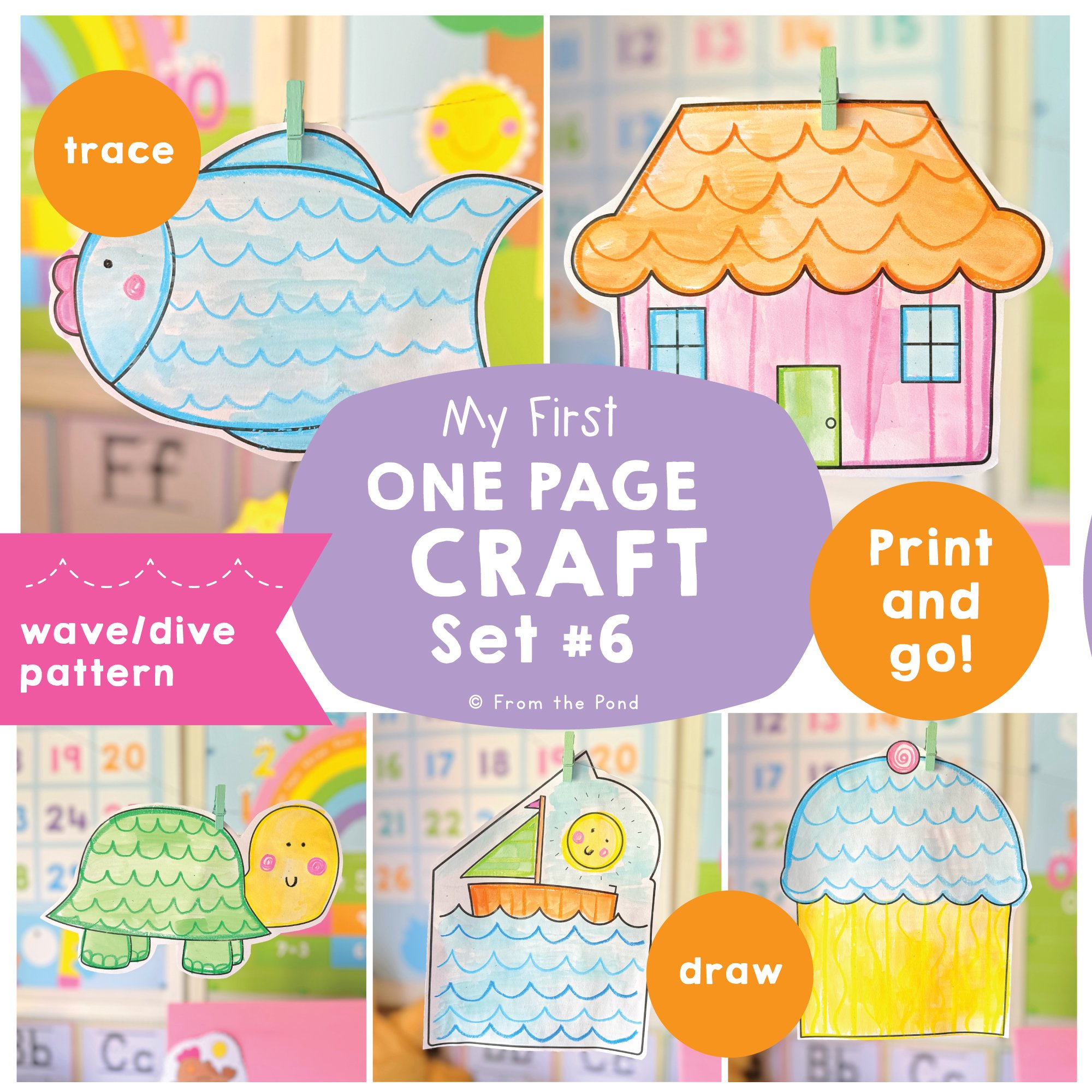  One Page Craft Pack 6 for kindergarten creative activities 