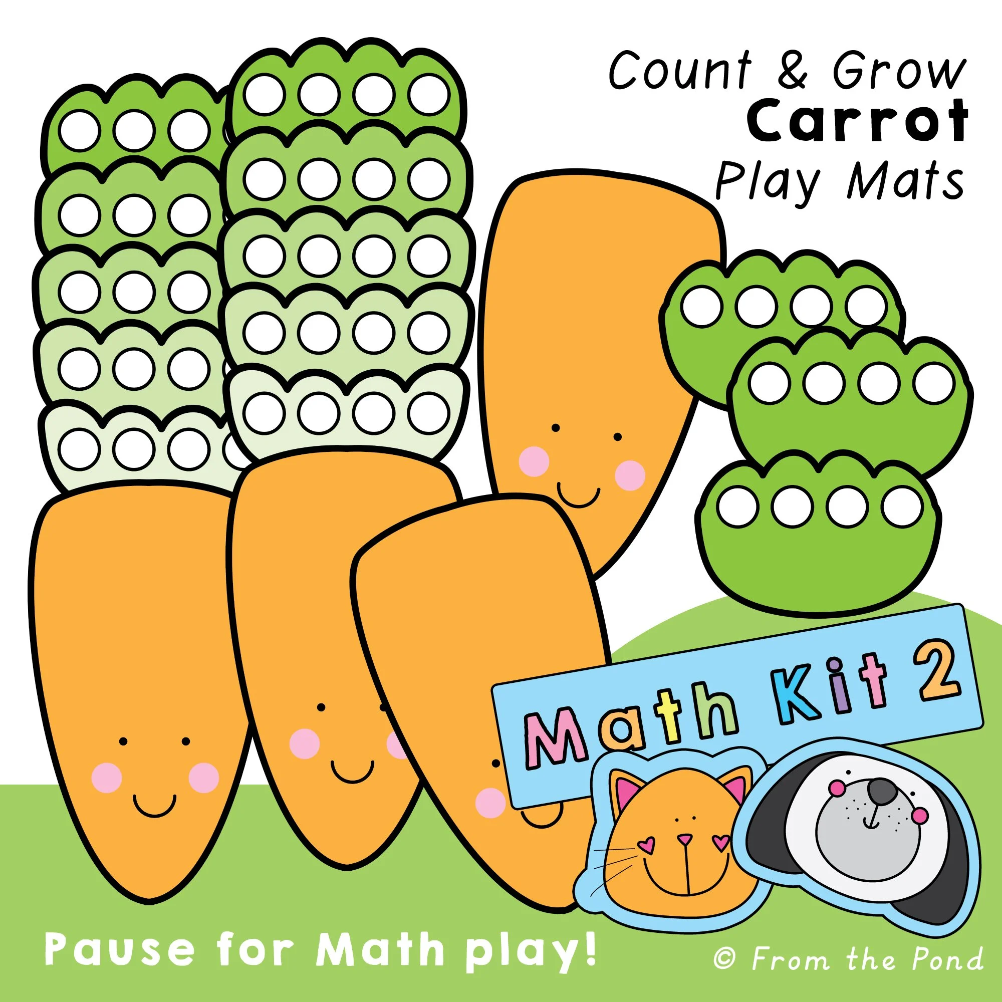  Root exploration in math with  Carrot Patch Math Play Mats , a hands-on bundle for K–1 learners featuring carrot and leaf mats designed for counting, grouping, making 10 and 20, and visualizing place value. Use counters, cubes, or dry-erase markers 