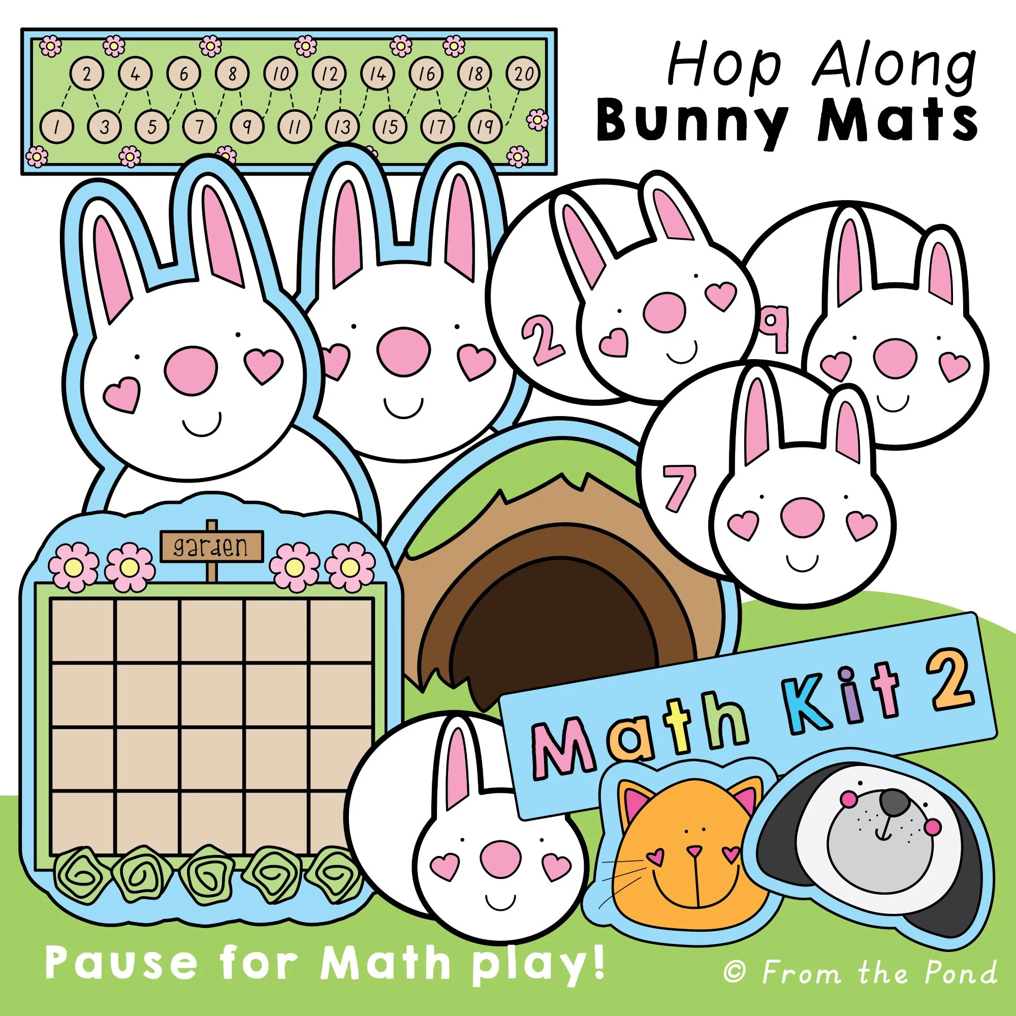  Hop Along Bunny Math Play Mats bring playful learning to early math skills with engaging, bunny-themed layouts for counting, number recognition, addition, subtraction, and number patterns. Ideal for preschool through early 1st grade, these hands-on 