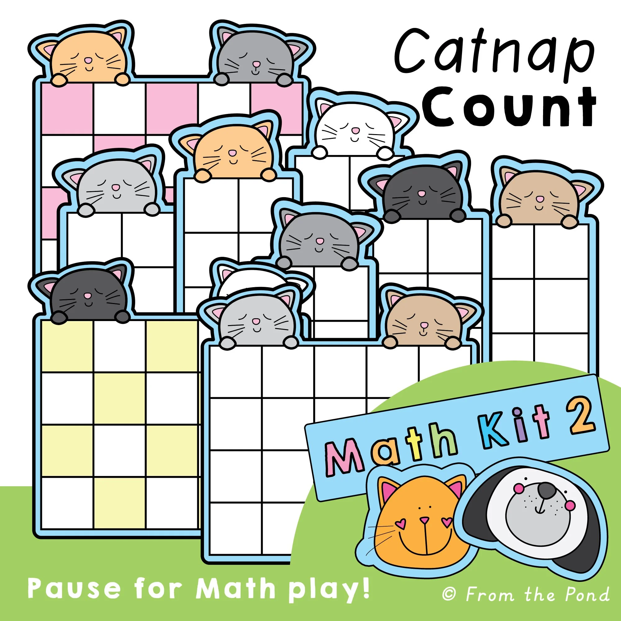 Introduce playful number sense with  Catnap Count , a calming math resource featuring ten and twenty-frame mats designed for Kindergarten and First Grade students. With soft colors and sleeping cat illustrations, these mats support counting, subitiz