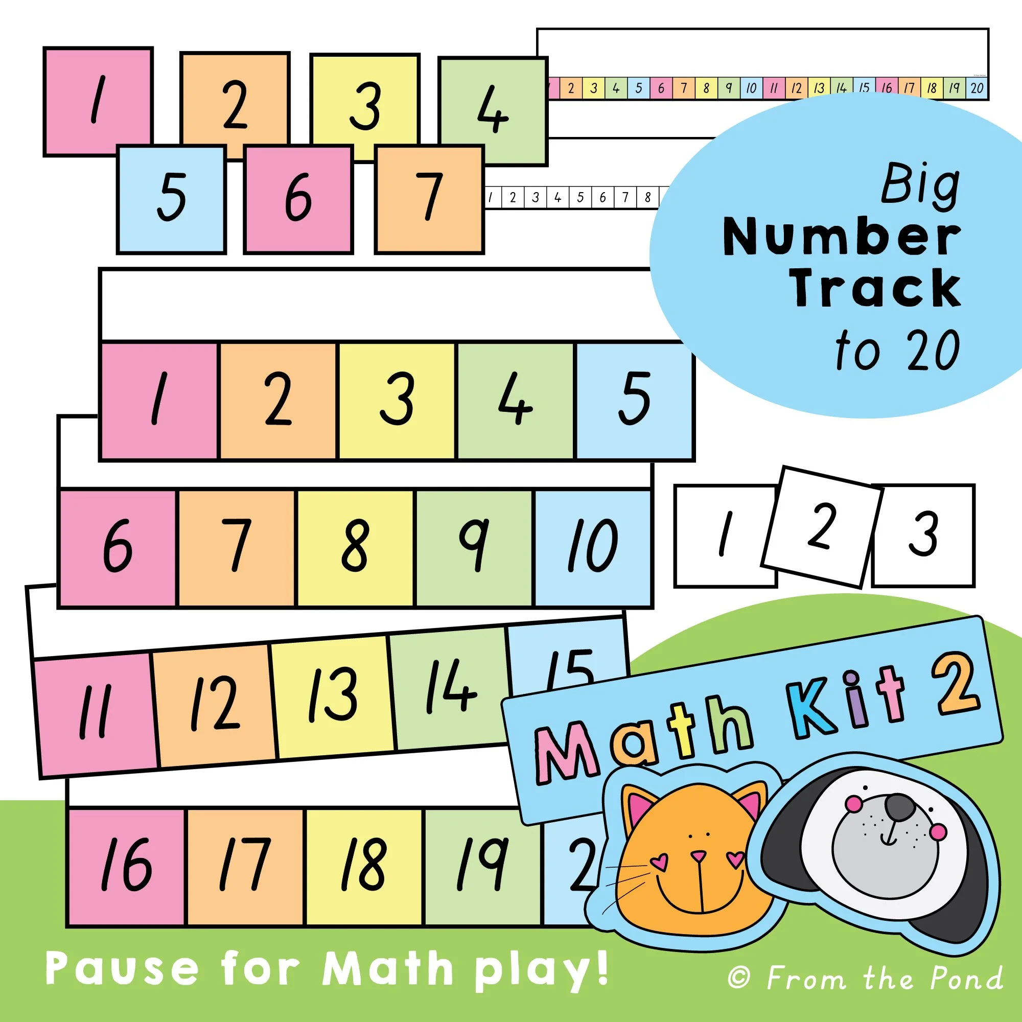  Make math learning BIG and hands-on with the  Big Number Track to 20 ! Perfect for small group math activities, warm-ups, and flexible learning stations, this colorful and engaging number track helps students master numbers 1–20 through active, visu