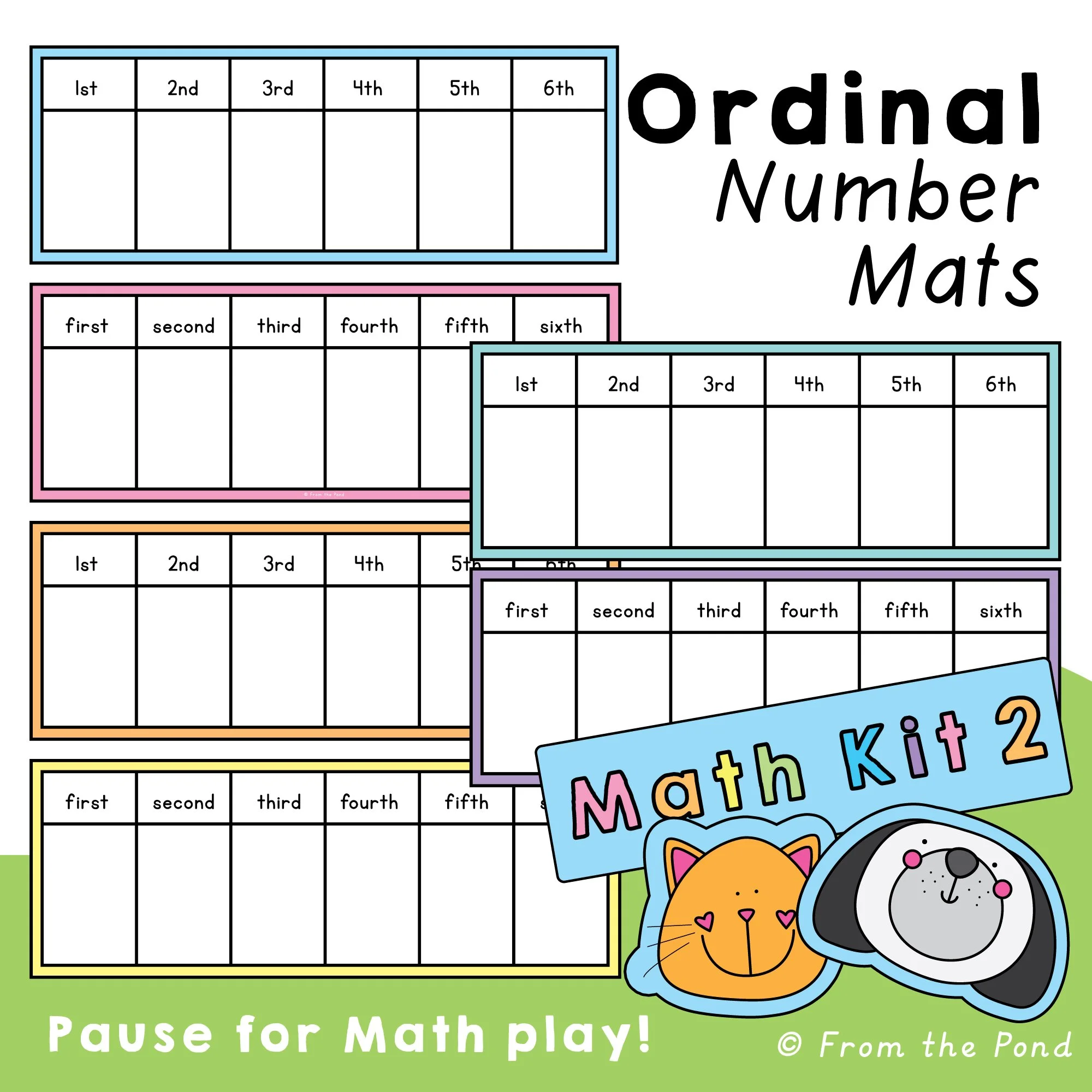 Reinforce positional vocabulary and sequencing skills with these easy-to-use  Ordinal Number Mats . Each mat features a 2x6 grid—perfect for documenting race results, steps in a process, or object order using manipulatives or pictures. Labeled with 