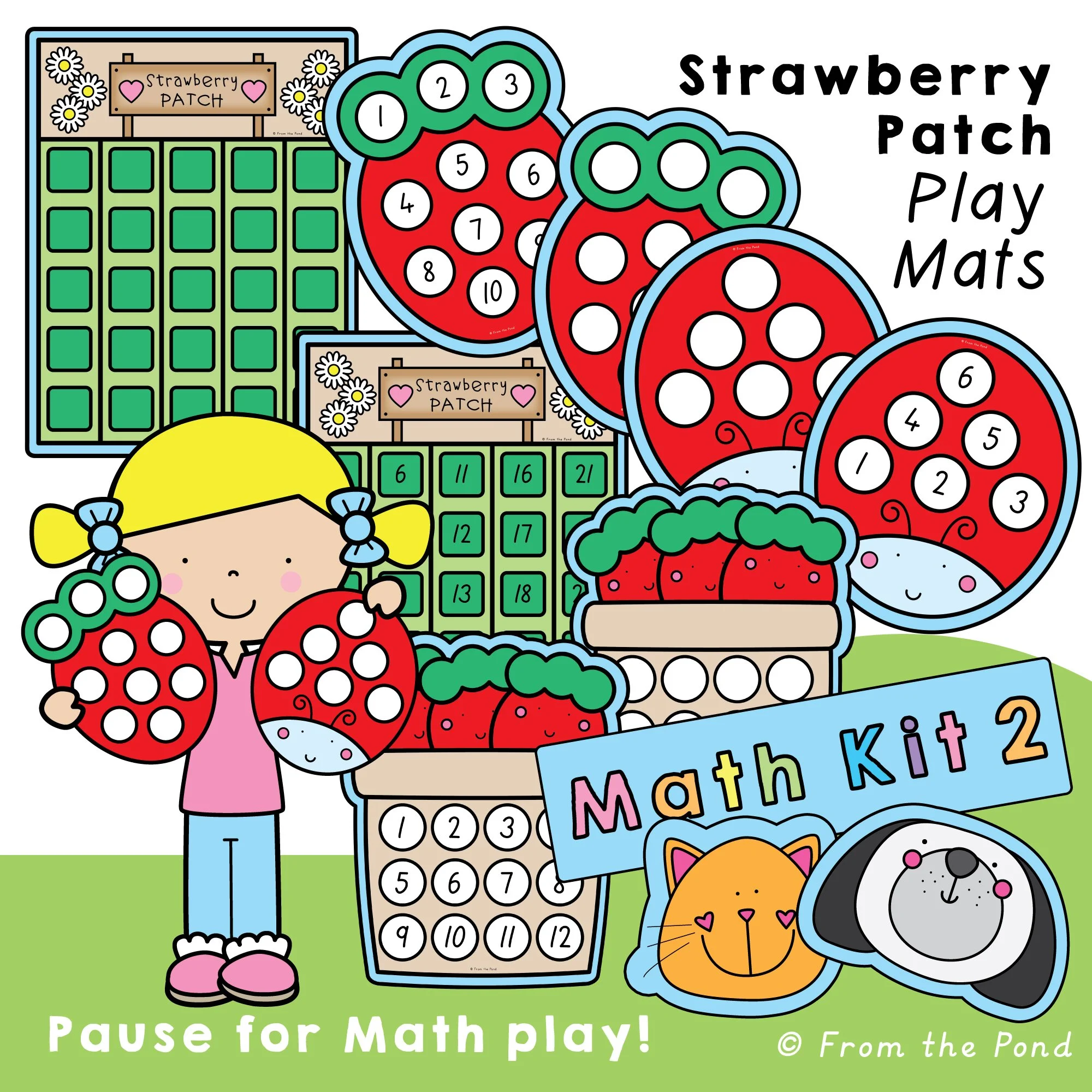  Transform counting into a delightful garden adventure with the  Strawberry Patch Play Mats with Ladybugs, Seeds &amp; Story Math . This vibrant set combines strawberries, ladybugs, and seed spots to support counting, number recognition, and math tal