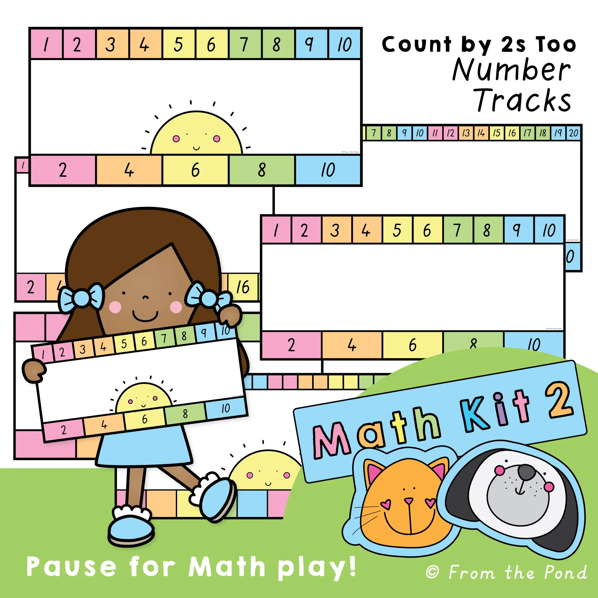  Enhance early math skills with the  Counting Play Mats – 1s and 2s Number Tracks for Visual Math . These engaging mats feature color-coded number tracks, allowing students to explore counting, number comparison, and skip counting in a hands-on, visu