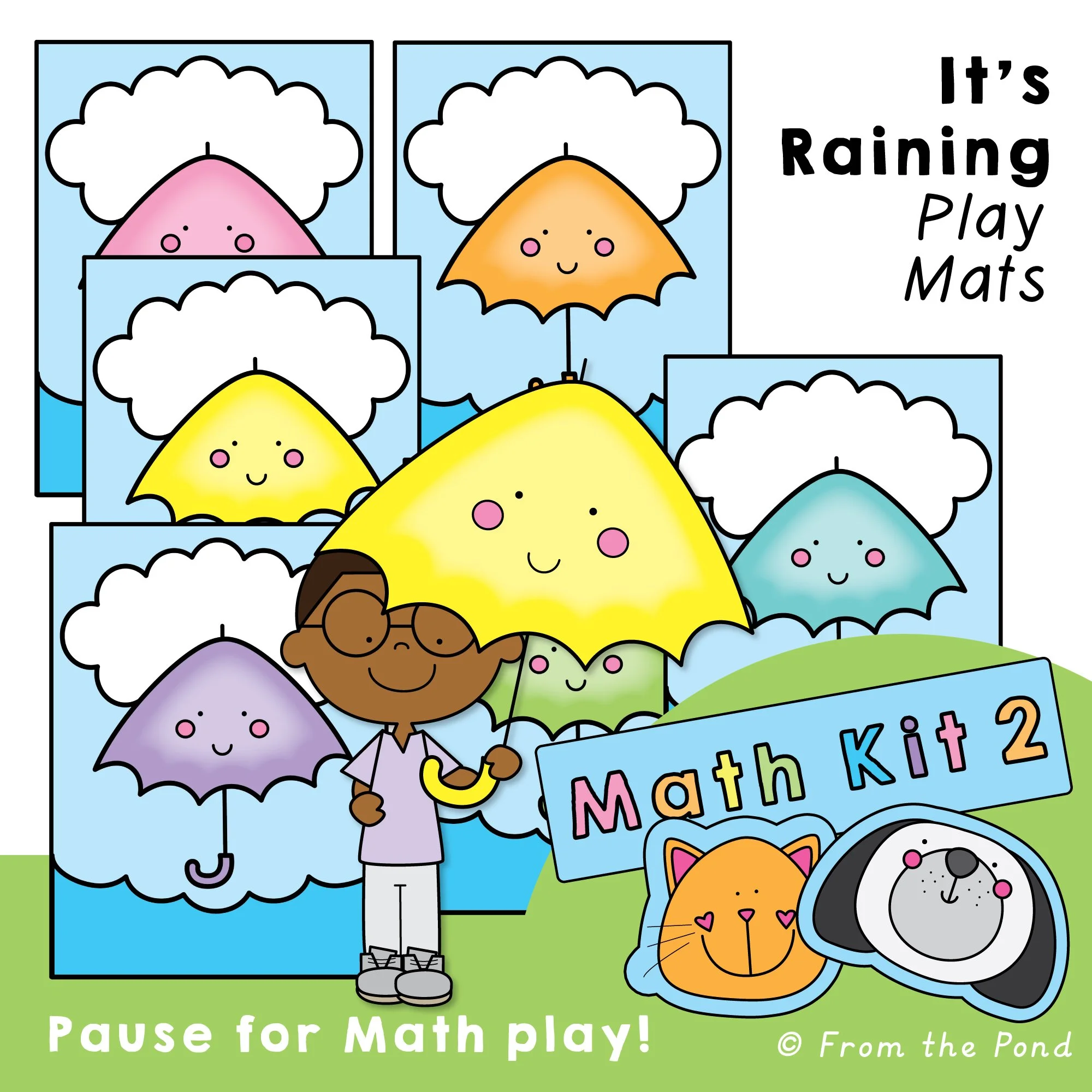  Transform subtraction into a visual storytelling experience with the  Part-Part-Whole Subtraction Mat for Hands-On Math Stories: Raining . Featuring a cloud, umbrella, and puddle layout, this mat allows students to model subtraction scenarios, reinf