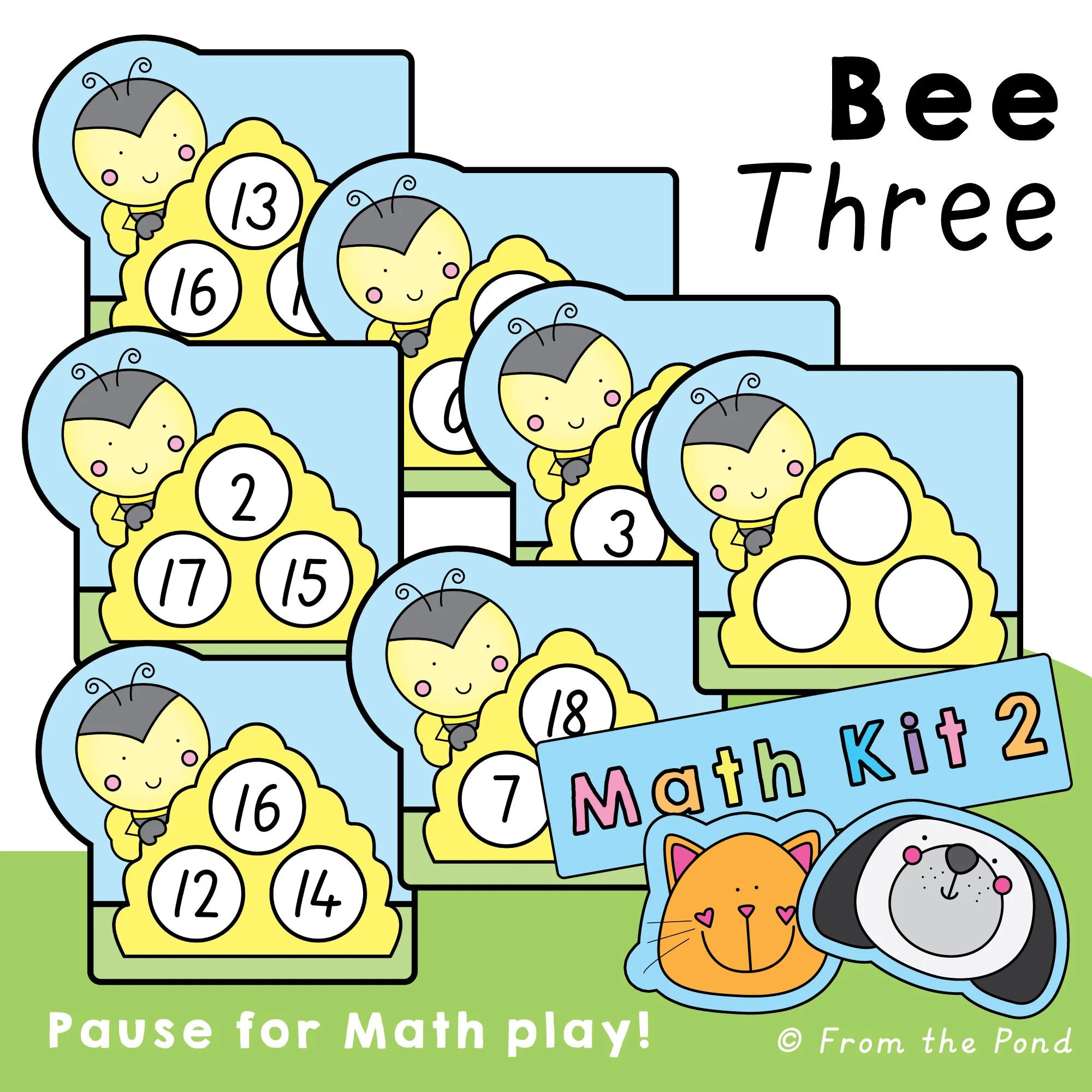  Enhance early math skills with the  Bee Three Number Cards , featuring a friendly bee and beehive design. Each card presents three numbers, perfect for sparking number sense routines, addition and subtraction practice, math storytelling, and more. W