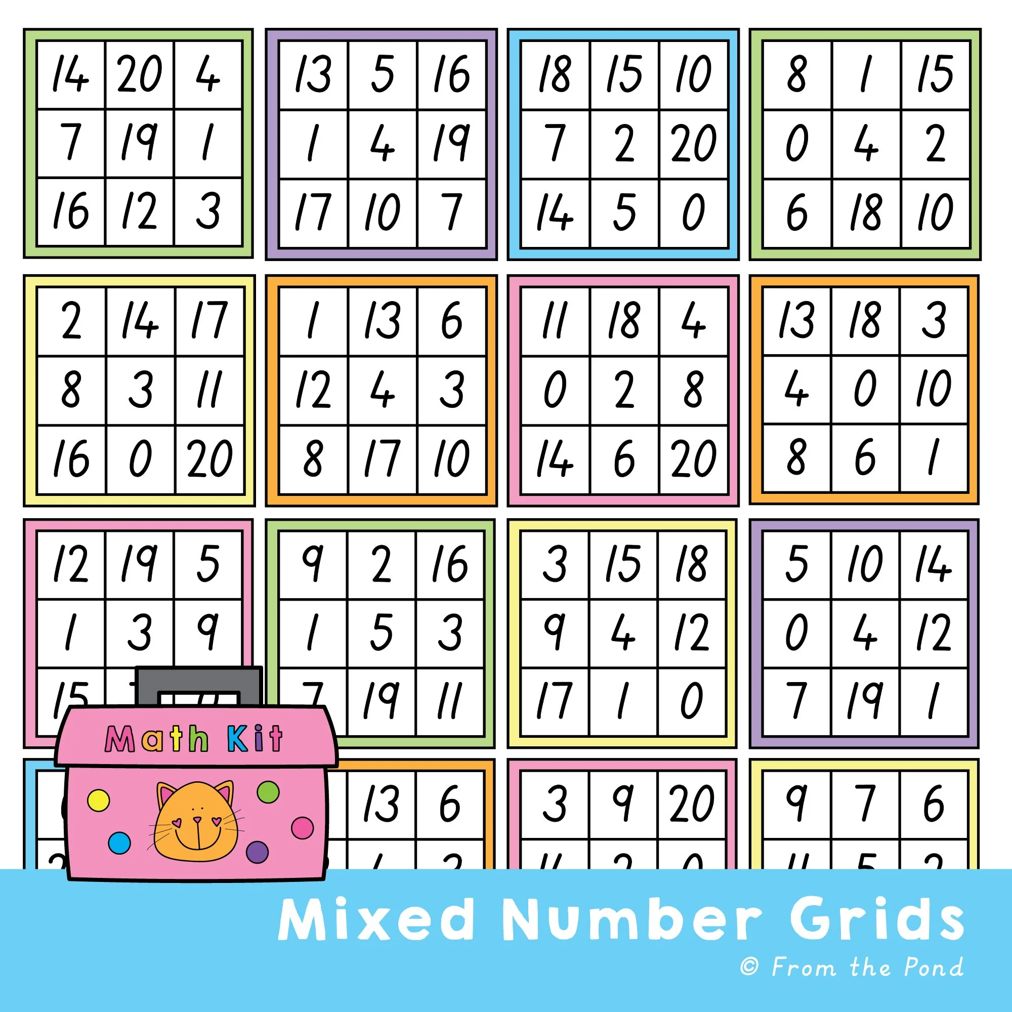  Enhance early math skills with  Mixed Number Grids , a versatile resource designed for kindergarten and first-grade students. These grids offer a controlled assortment of numbers, perfect for quick-prep math activities and games that reinforce numbe