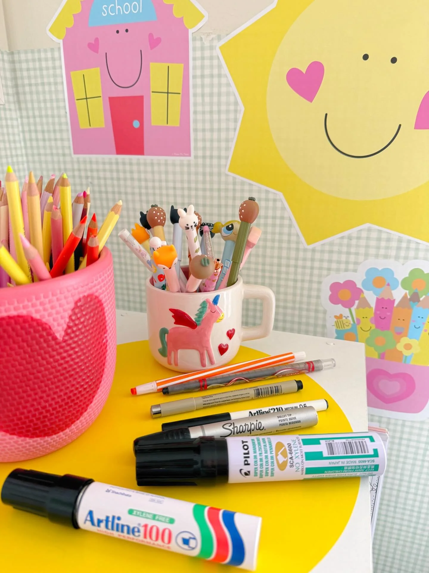 A few people asked what I use to draw with, so here&rsquo;s a small tools check-in ✍️

I often reach for a chisel point Artline 100 High Performance Marker when doing my drawing reels and I also love the Pilot Super Color Marker. At school I was devo